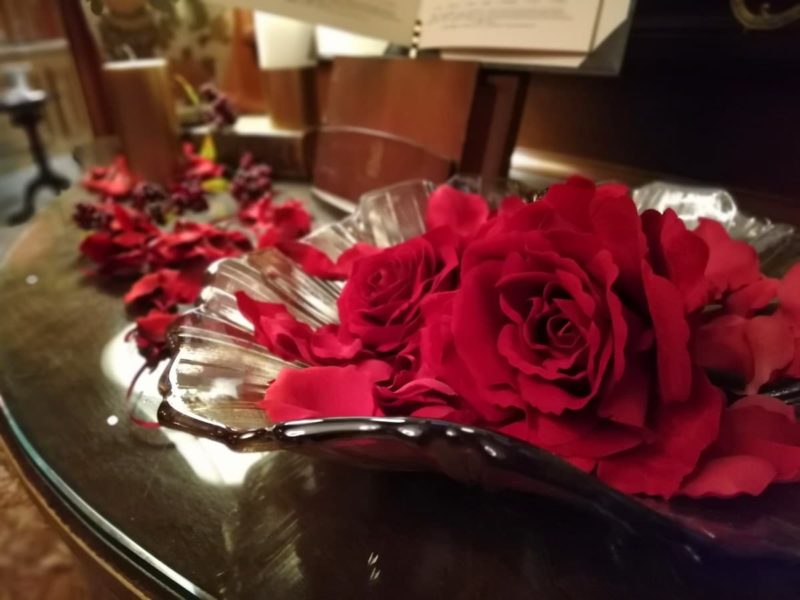 2022年リッツカールトン大阪のいちごビュッフェのバラの飾り